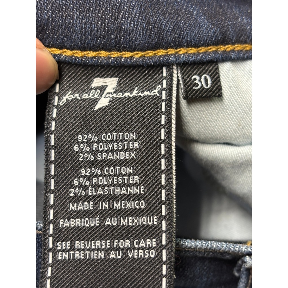 7 For All Mankind Slimmy Luxe Performance Mens Dark Wash Slim Fit Jeans  30X34 - Picture 7 of 14